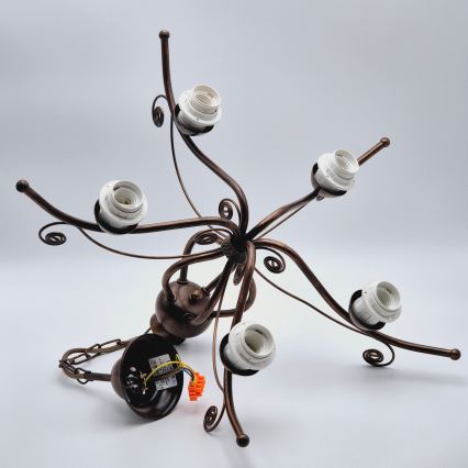 Lustra RETRO II ar ķēdi, 5×E27, 60 W, 230 V, bronzas patina