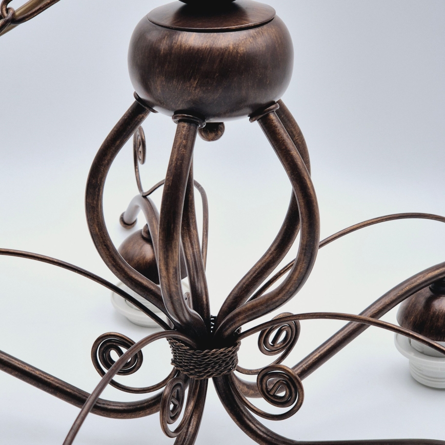 Lustra RETRO II ar ķēdi, 5×E27, 60 W, 230 V, bronzas patina