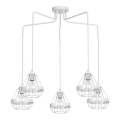 Lustra RING 5xE27/60W/230V zirneklis balta