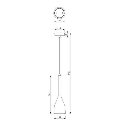 Lustra uz aukals MUZA NEW 1xE27/60W/230V melna