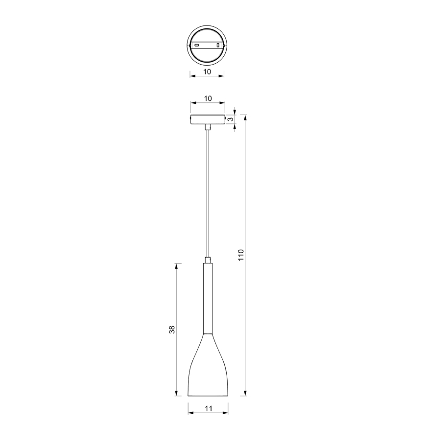Lustra uz aukals MUZA NEW 1xE27/60W/230V melna