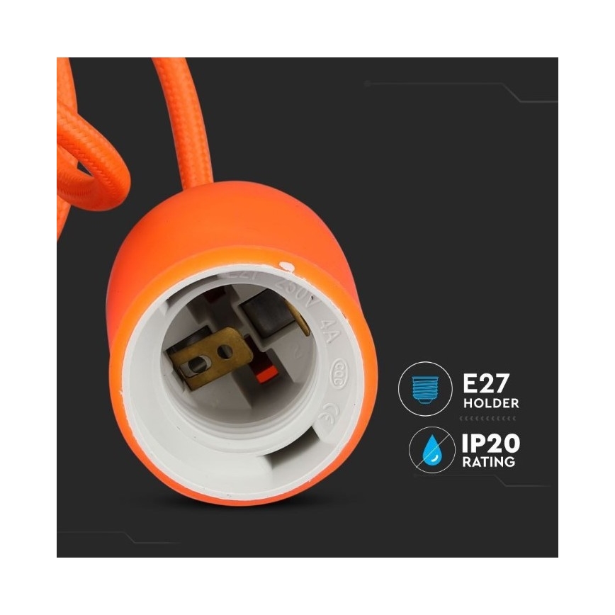 Lustra uz auklas 1xE27/60W/230V oranža