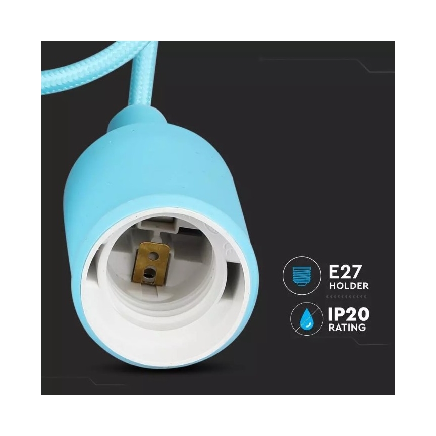 Lustra uz auklas 1xE27/60W/230V zila