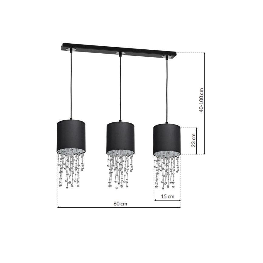 Lustra uz auklas ALMERIA 3xE27/60W/230V