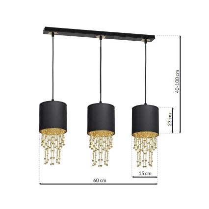 Lustra uz auklas ALMERIA 3xE27/60W/230V