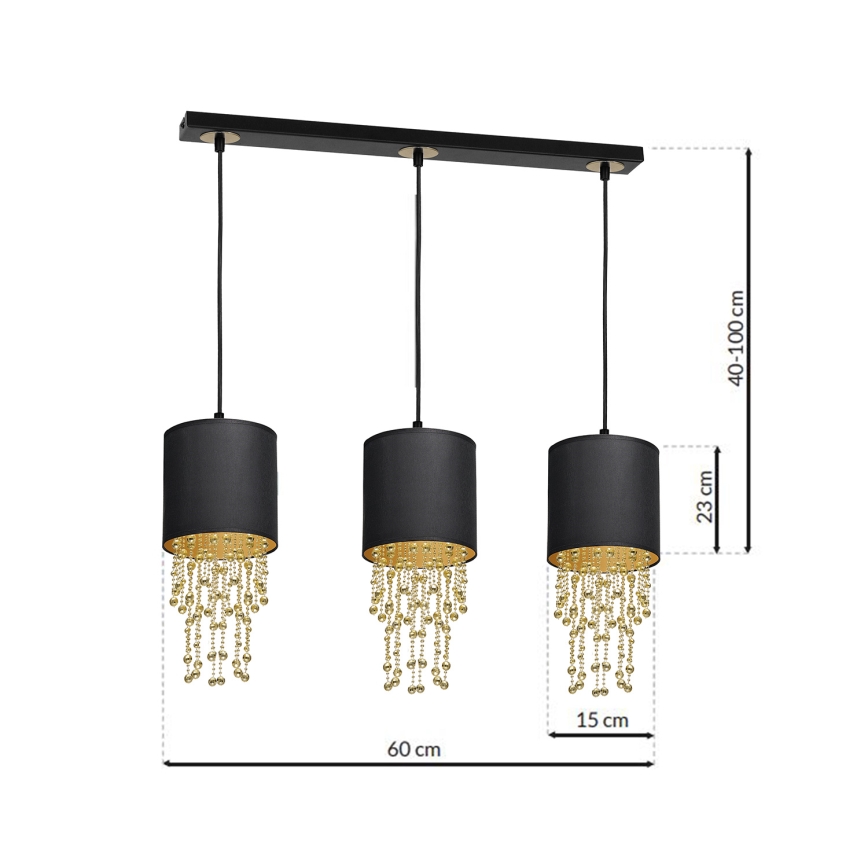 Lustra uz auklas ALMERIA 3xE27/60W/230V