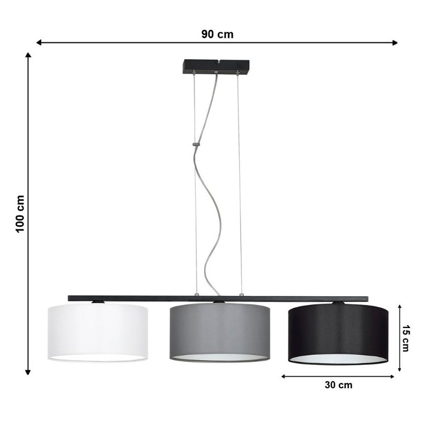 Lustra uz auklas ASTRA 3xE27/60W/230V