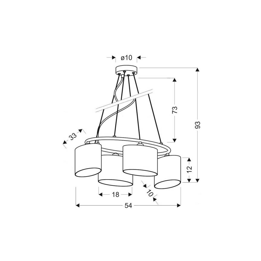 Lustra uz auklas BAN 4xE14/40W/230V