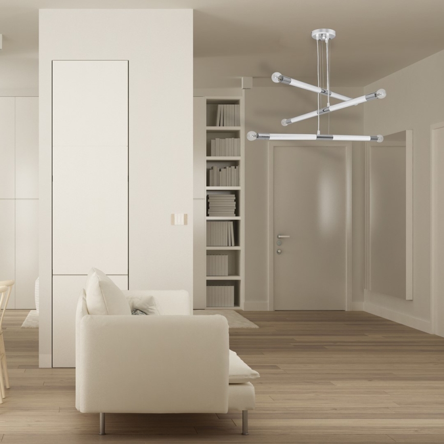 Lustra uz auklas BASTONE WHITE 6xE14/40W/230V