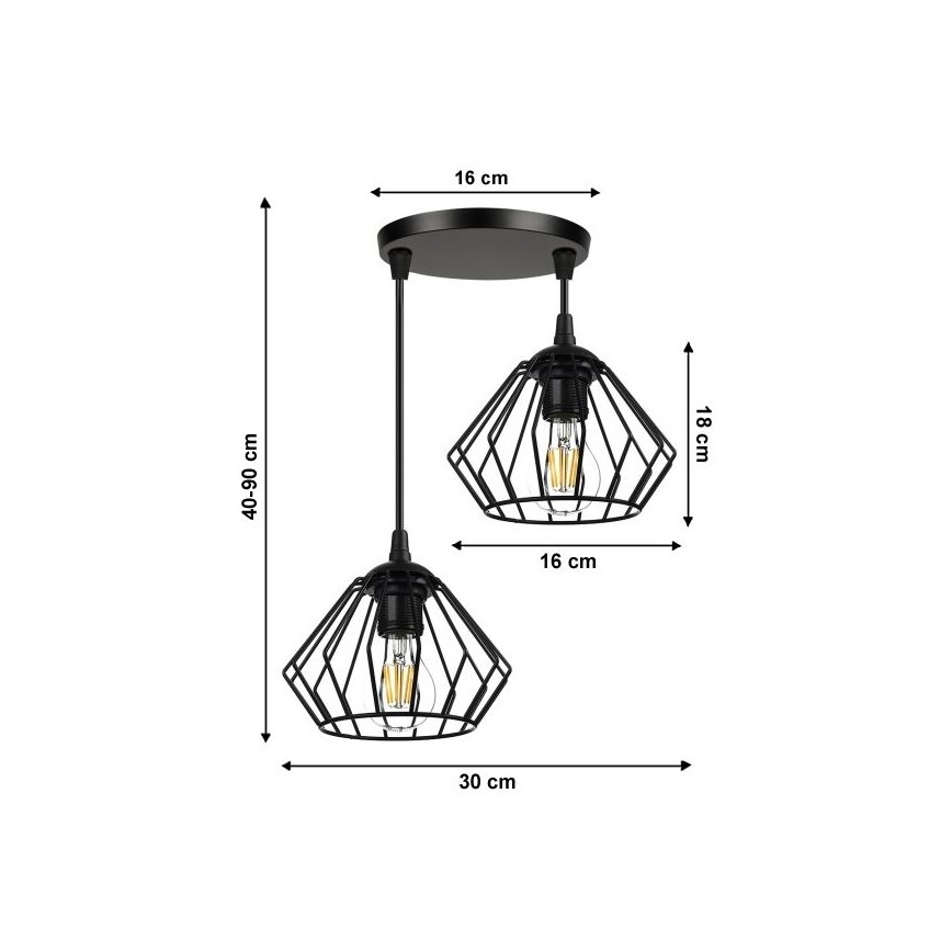 Lustra uz auklas CEED 2xE27/60W/230V