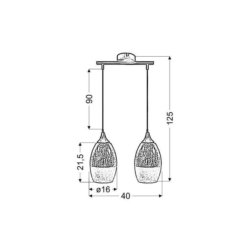 Lustra uz auklas CELIA 2xE27/60W/230V
