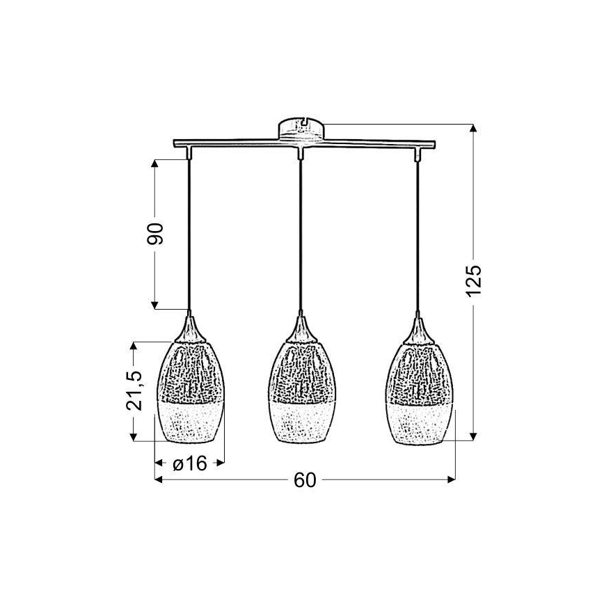 Lustra uz auklas CELIA 3xE27/60W/230V