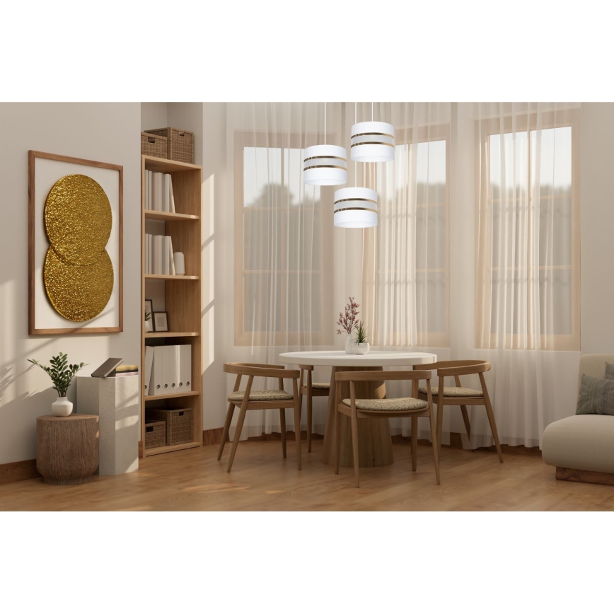 Lustra uz auklas CORAL 3xE27/60W/230V balta