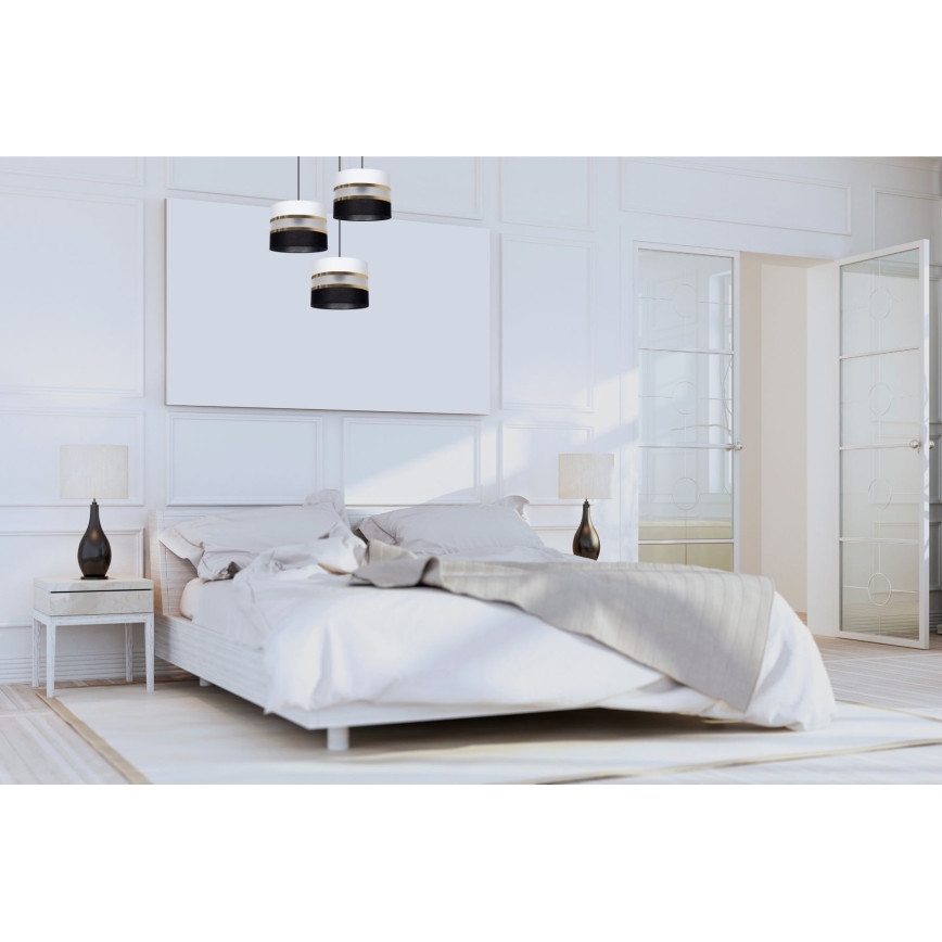 Lustra uz auklas CORAL 3xE27/60W/230V melna/balta