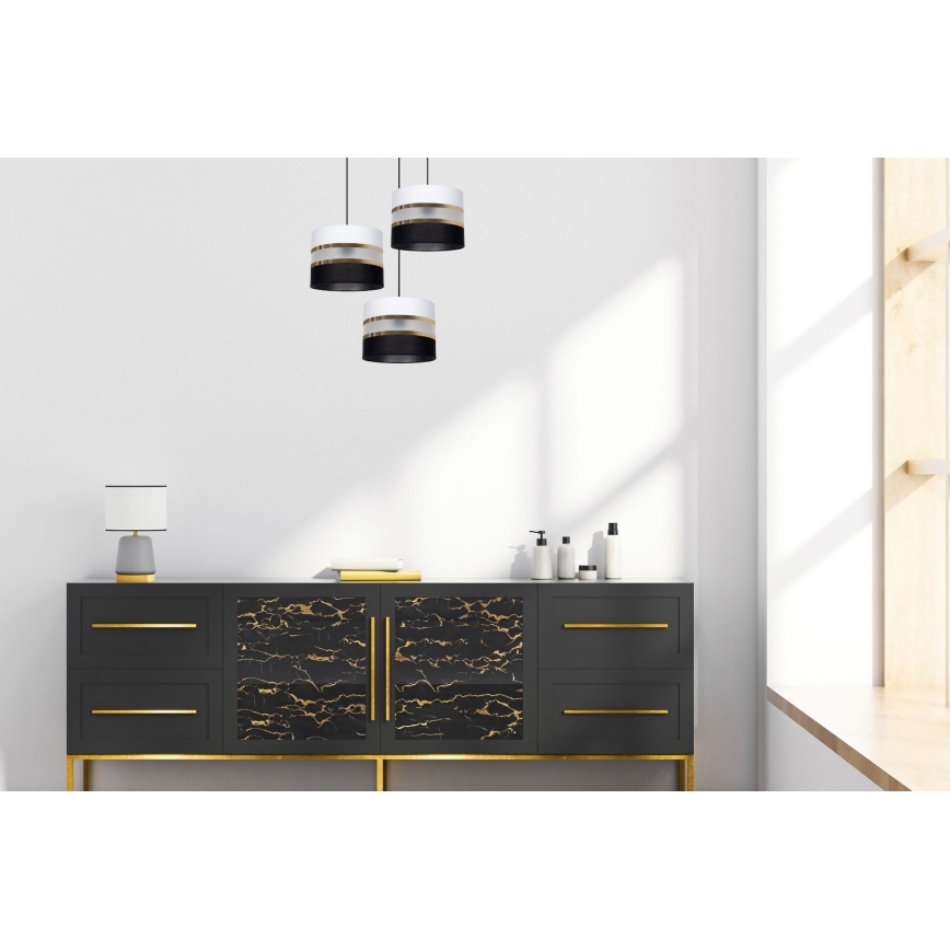 Lustra uz auklas CORAL 3xE27/60W/230V melna/balta