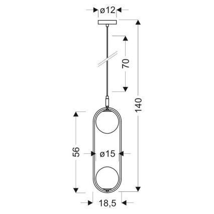 Lustra uz auklas CORDEL 2xG9/28W/230V