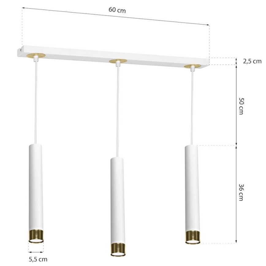 Lustra uz auklas DANI 3xGU10/8W/230V