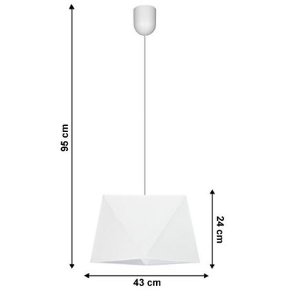 Lustra uz auklas DIAMENT 1xE27/60W/230V balta