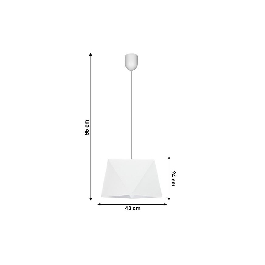 Lustra uz auklas DIAMENT 1xE27/60W/230V balta