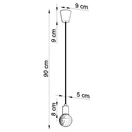 Lustra uz auklas DIEGO 1xE27/60W/230V pelēka