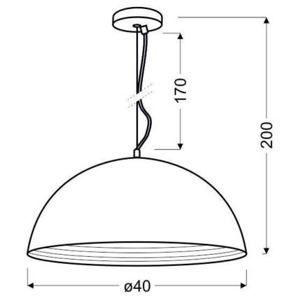Lustra uz auklas DORADA 1xE27/60W/230V hroma