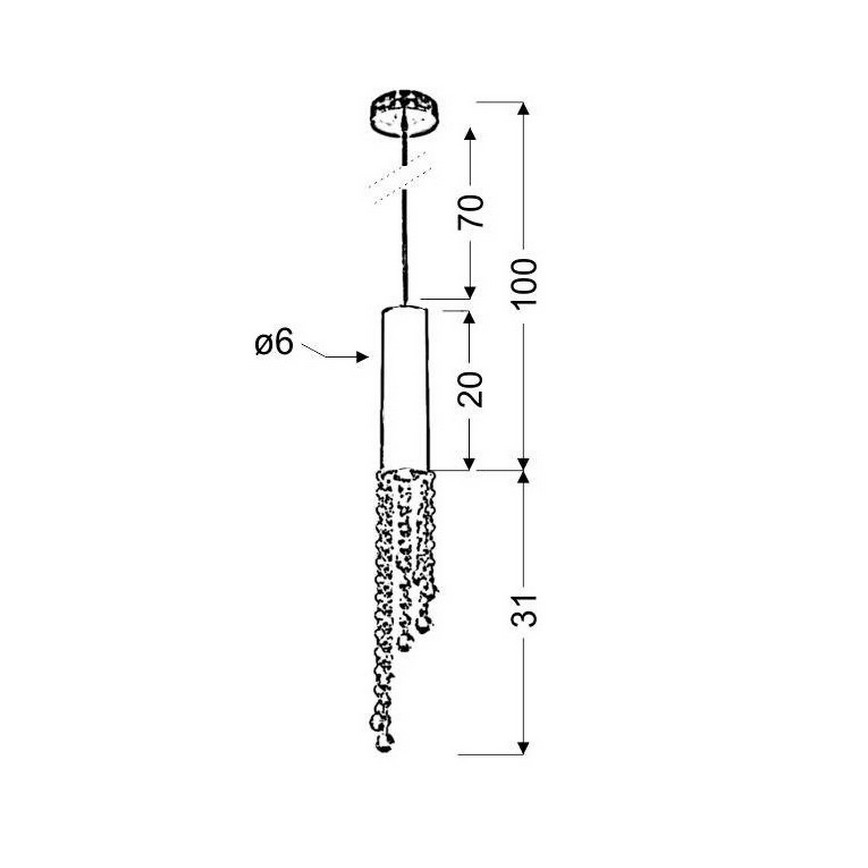 Lustra uz auklas DUERO 1xGU10/3W/230V