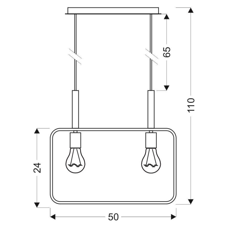 Lustra uz auklas FRAME 2xE27/60W/230V melna
