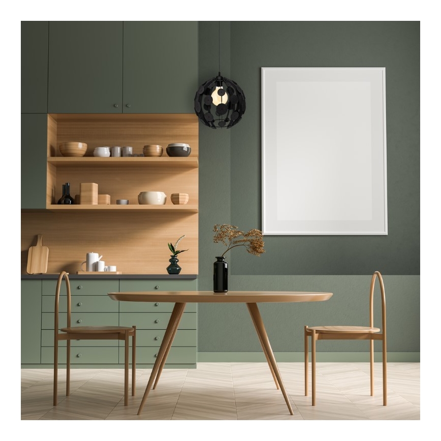 Lustra uz auklas GAIA 1xE27/60W/230V melna un brūna diametrs 18 cm