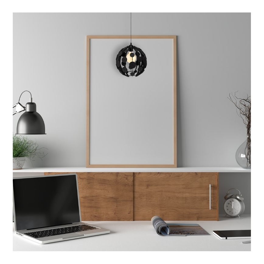 Lustra uz auklas GAIA 1xE27/60W/230V melna un brūna diametrs 18 cm