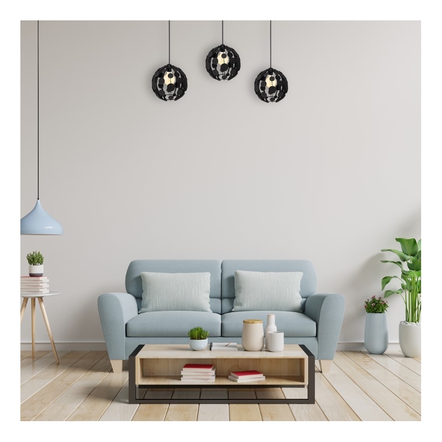 Lustra uz auklas GAIA 3xE27/60W/230V melns/brūns