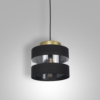Lustra uz auklas HAVARD 1xE27/60W/230V melns/misiņa