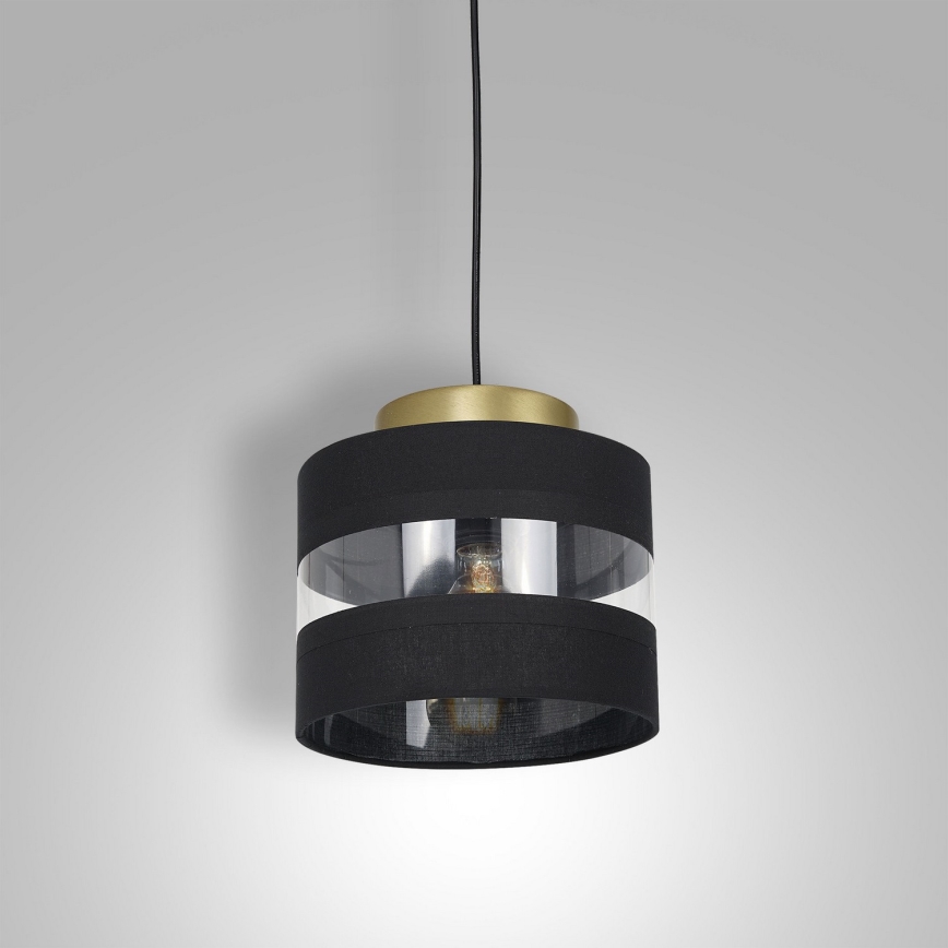 Lustra uz auklas HAVARD 1xE27/60W/230V melns/misiņa