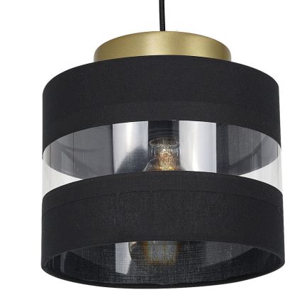 Lustra uz auklas HAVARD 1xE27/60W/230V melns/misiņa