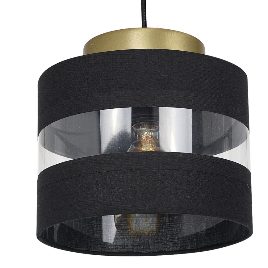 Lustra uz auklas HAVARD 1xE27/60W/230V melns/misiņa