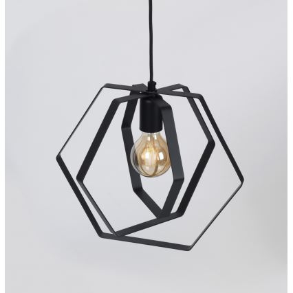 Lustra uz auklas HEXAGON 3xE27/60W/230V melna