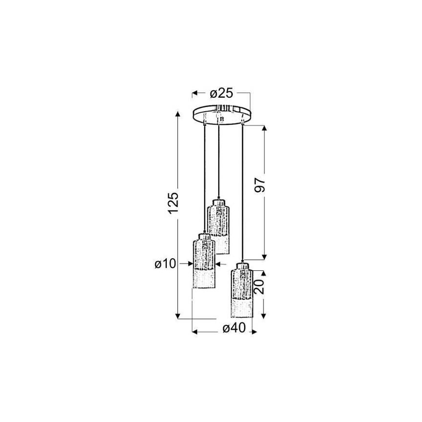 Lustra uz auklas LIBANO 3xE27/60W/230V