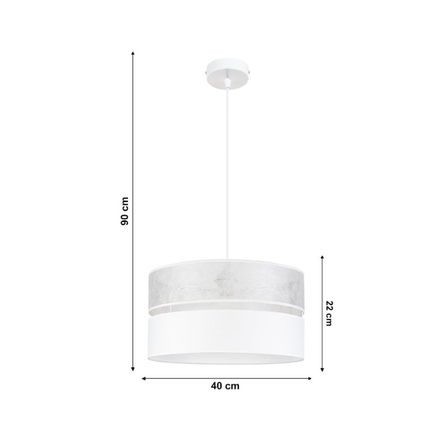 Lustra uz auklas LIMA 1xE27/60W/230V balts