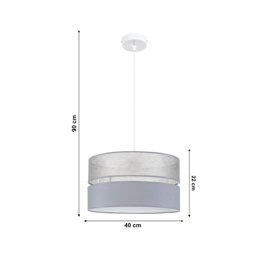 Lustra uz auklas LIMA 1xE27/60W/230V pelēka