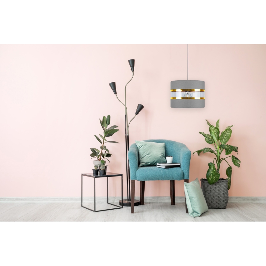 Lustra uz auklas LIND 1xE27/60W/230V pelēka