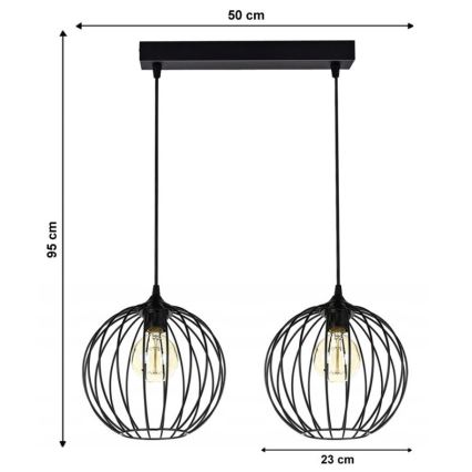 Lustra uz auklas MATT 2xE27/60W/230V