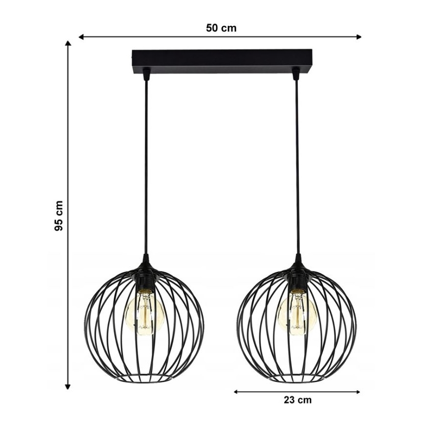 Lustra uz auklas MATT 2xE27/60W/230V