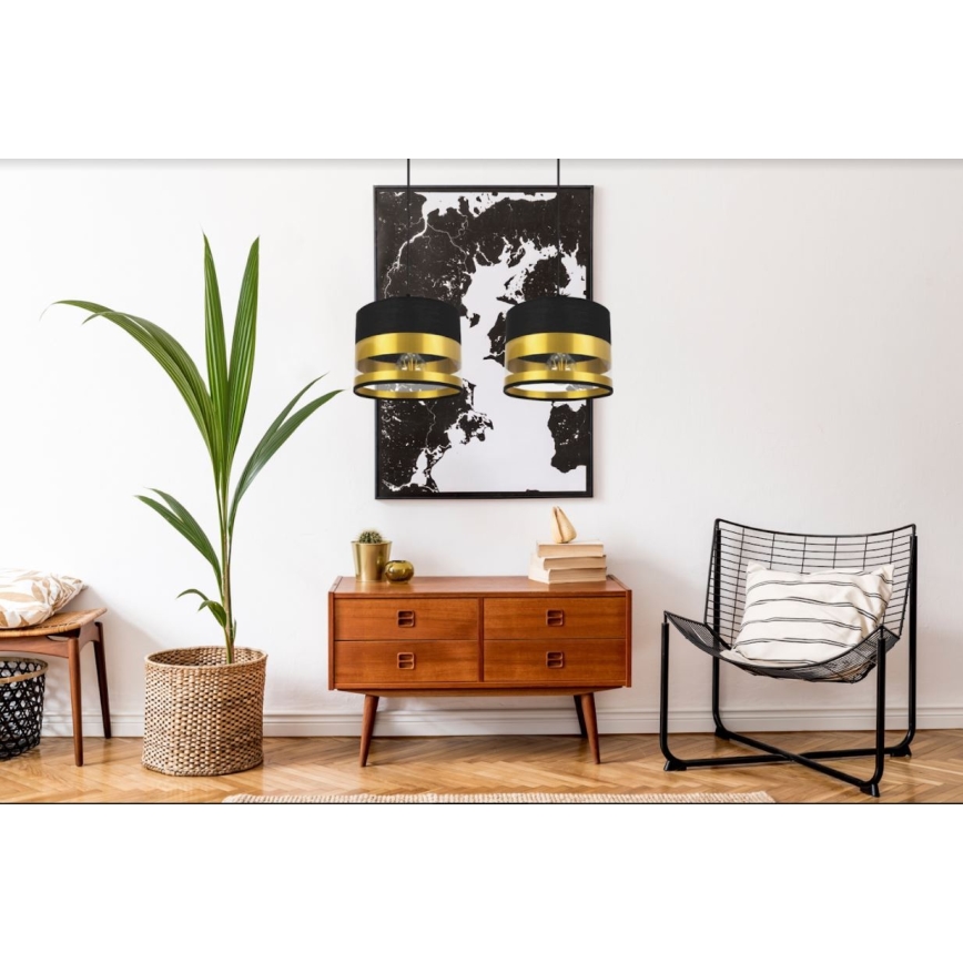 Lustra uz auklas MILO 2xE27/60W/230V zelta/melna