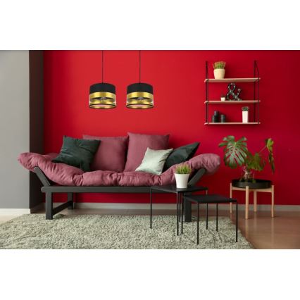 Lustra uz auklas MILO 2xE27/60W/230V zelta/melna