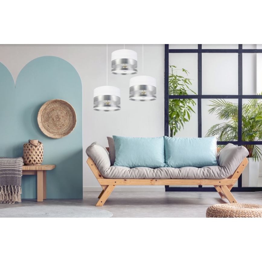 Lustra uz auklas MILO 3xE27/60W/230V sudraba