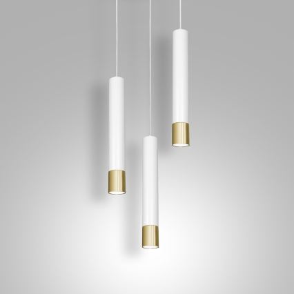 Lustra uz auklas NEST 3xGU10/8W/230V balta/zelta apaļa