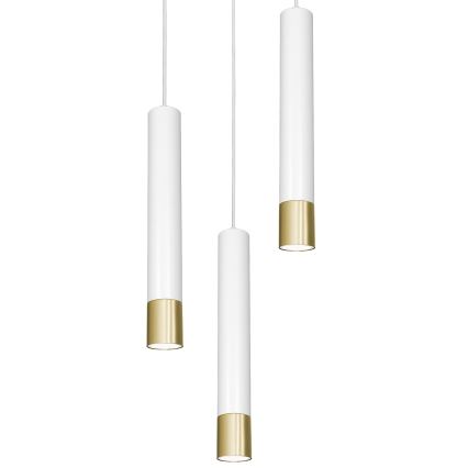 Lustra uz auklas NEST 3xGU10/8W/230V balta/zelta apaļa