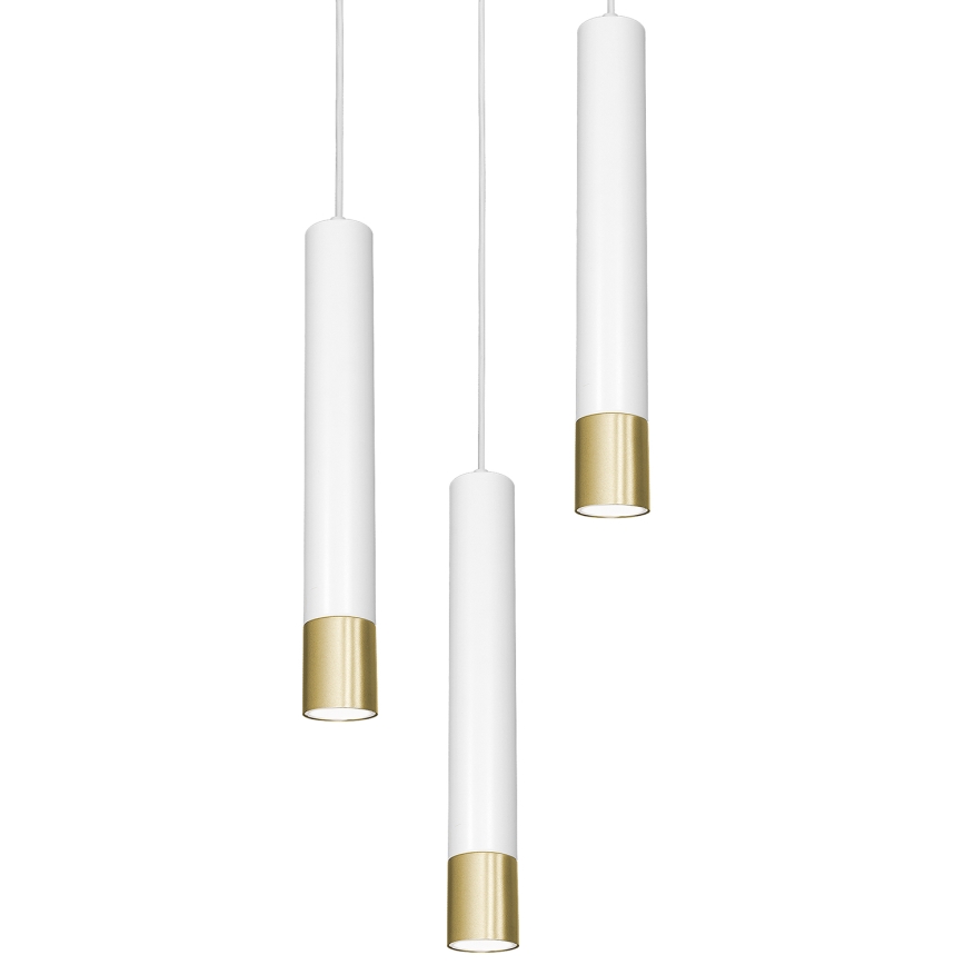Lustra uz auklas NEST 3xGU10/8W/230V balta/zelta apaļa