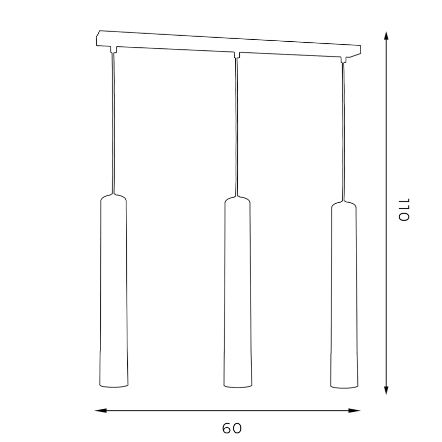 Lustra uz auklas NEST 3xGU10/8W/230V balta/zelta