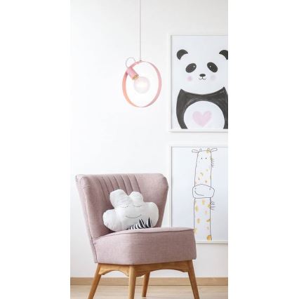 Lustra uz auklas NEXO 1xE27/40W/230V rozā