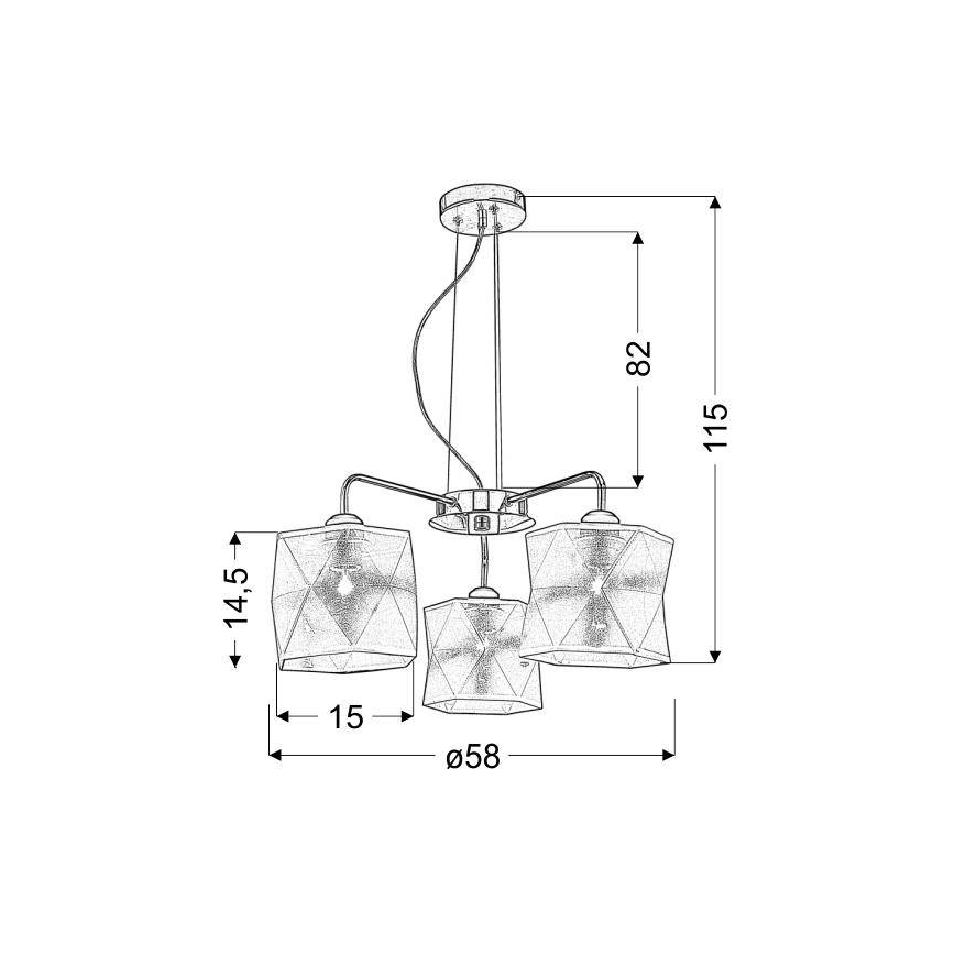 Lustra uz auklas NOSJA 3xE27/40W/230V